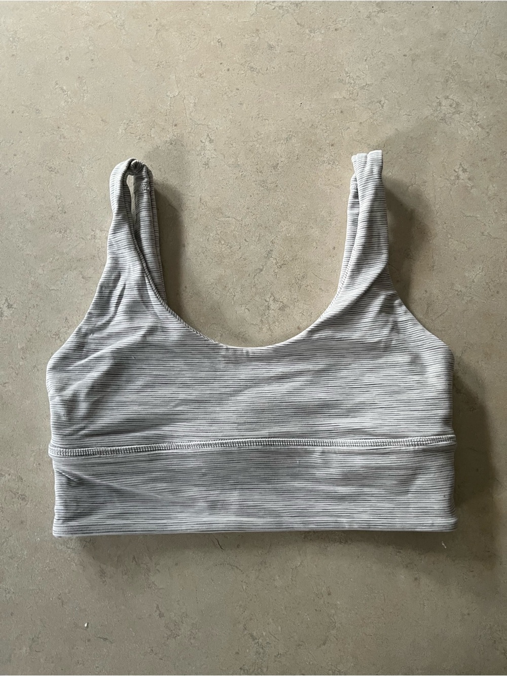 Lululemon Align Scoop Sports Bra in Light Gray Stripe size 6